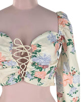 Blusa manga larga crop print