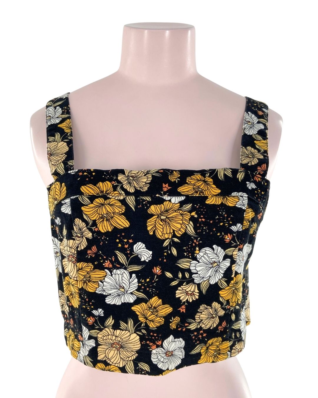 Crop top de tiras print flores