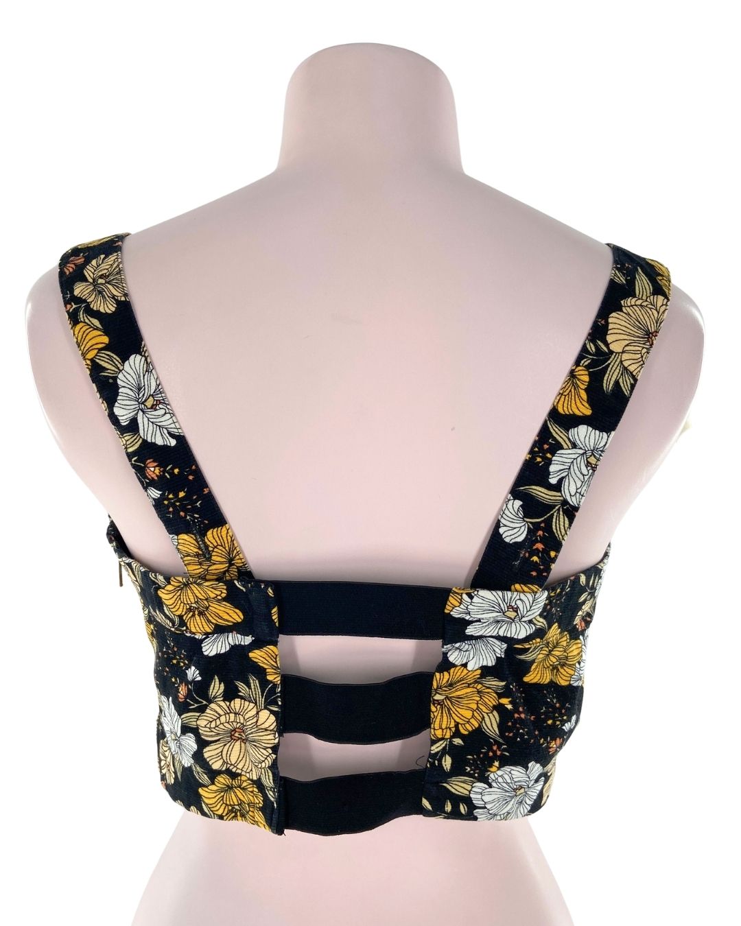 Crop top de tiras print flores