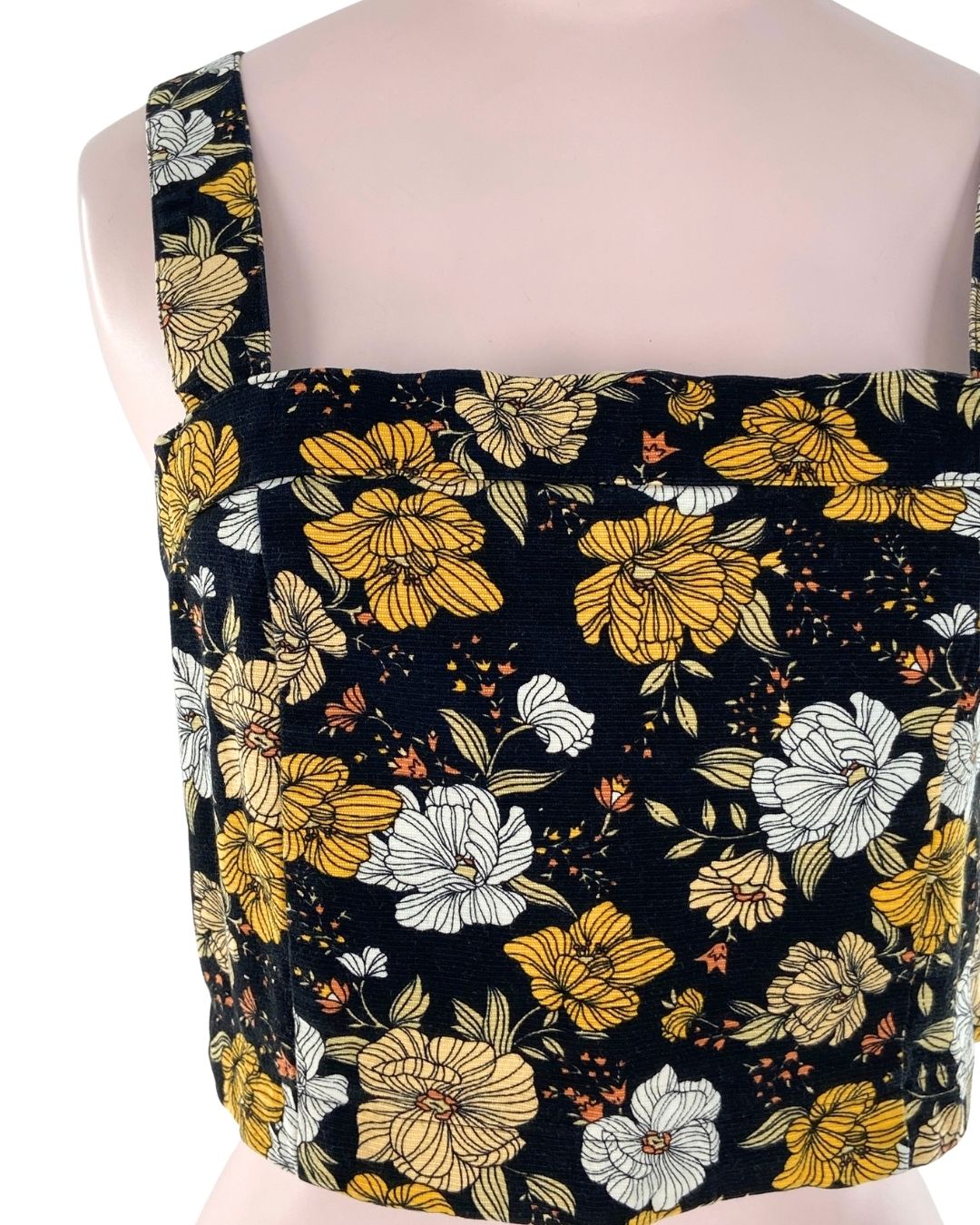Crop top de tiras print flores