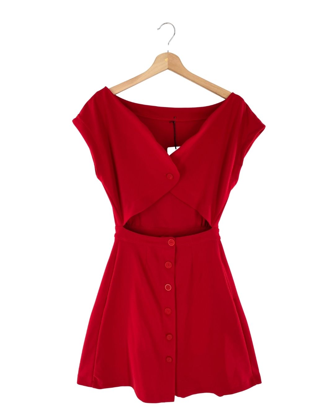 Vestido midi abotonado cut out