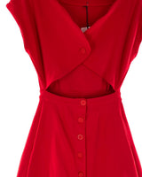 Vestido midi abotonado cut out