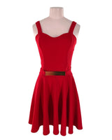 Vestido de tiras falda amplia