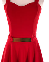 Vestido de tiras falda amplia