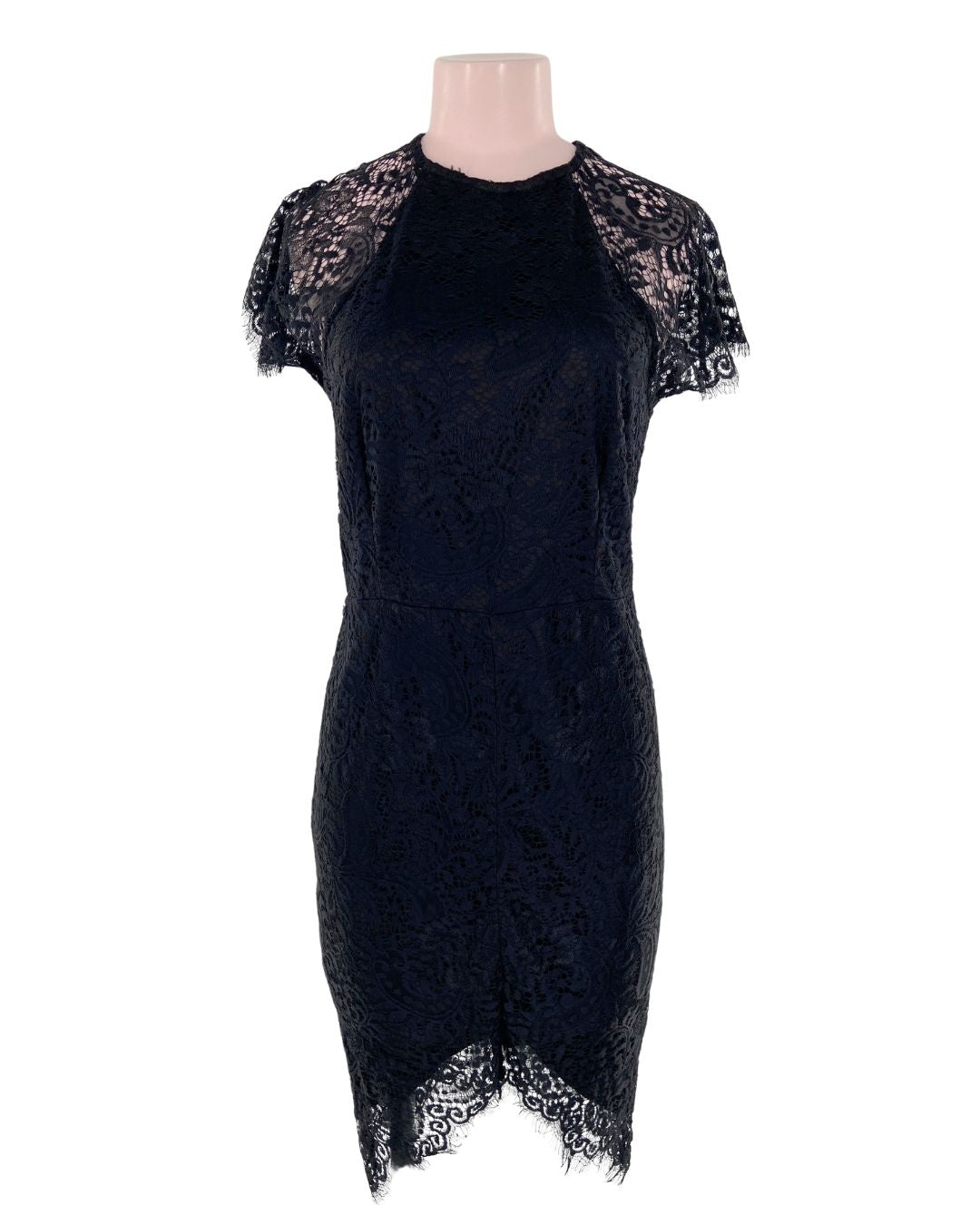 Vestido midi en blonda