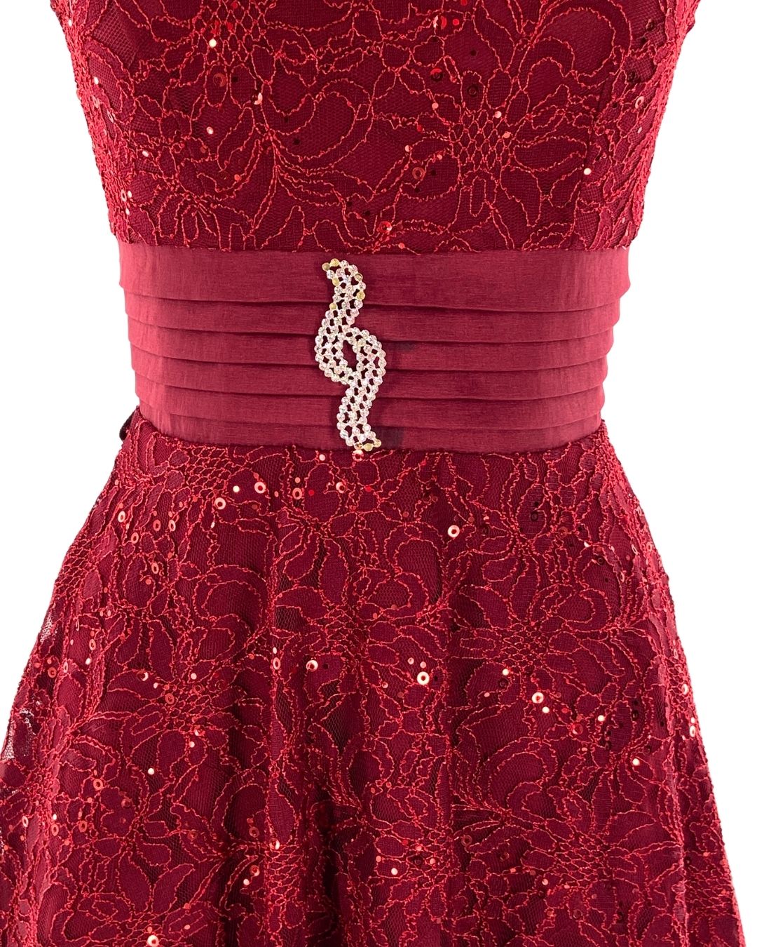 Vestido midi en encaje floral