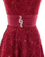 Vestido midi en encaje floral