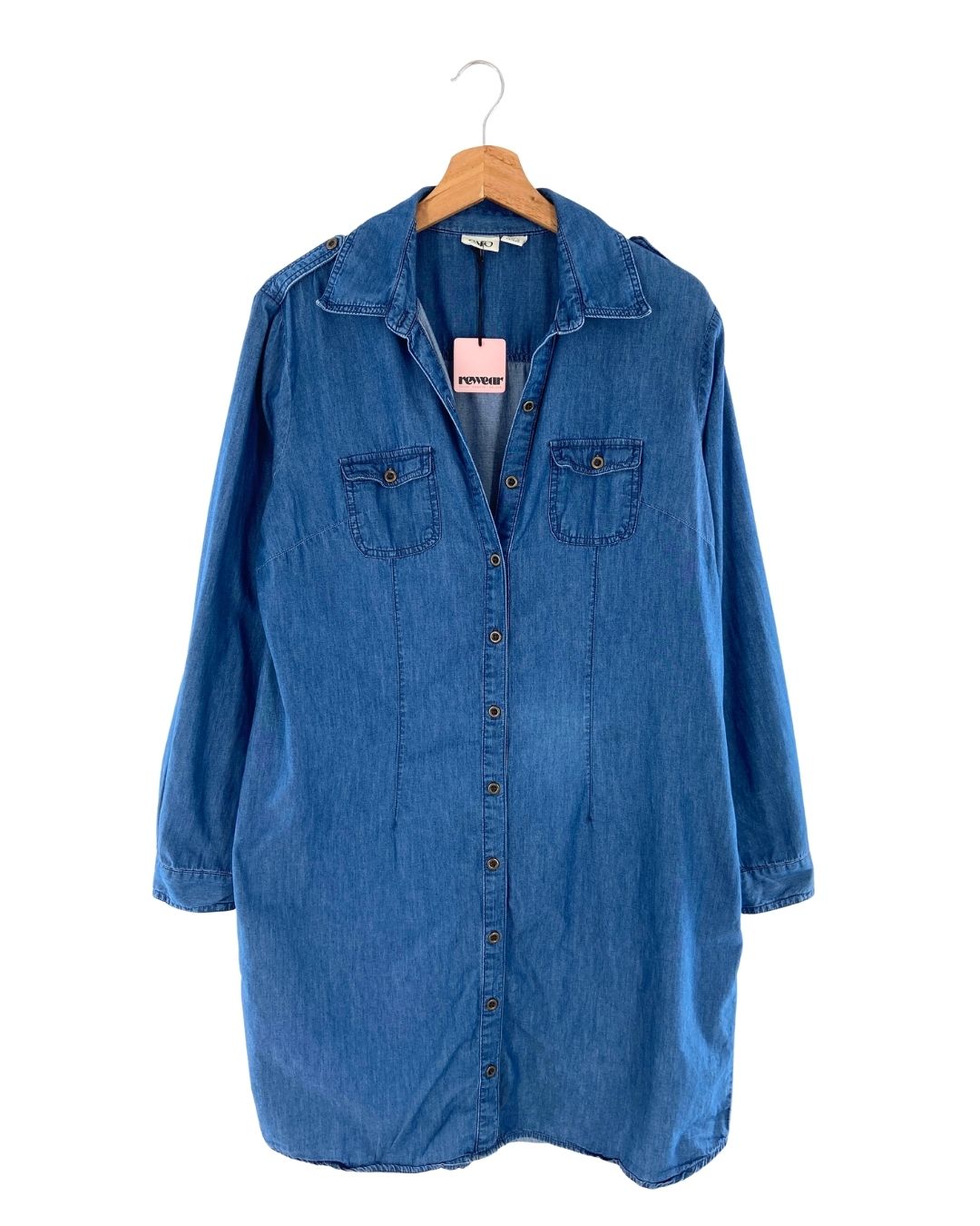 Vestido abotonado efecto denim