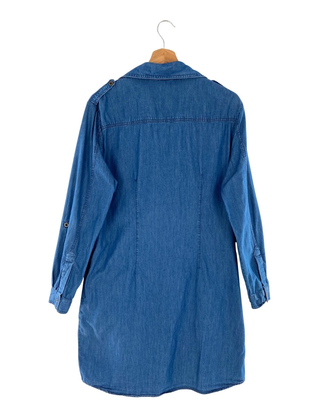 Vestido abotonado efecto denim