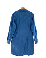 Vestido abotonado efecto denim