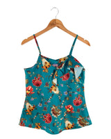 Set de blusa y short satinado