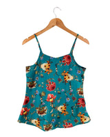 Set de blusa y short satinado