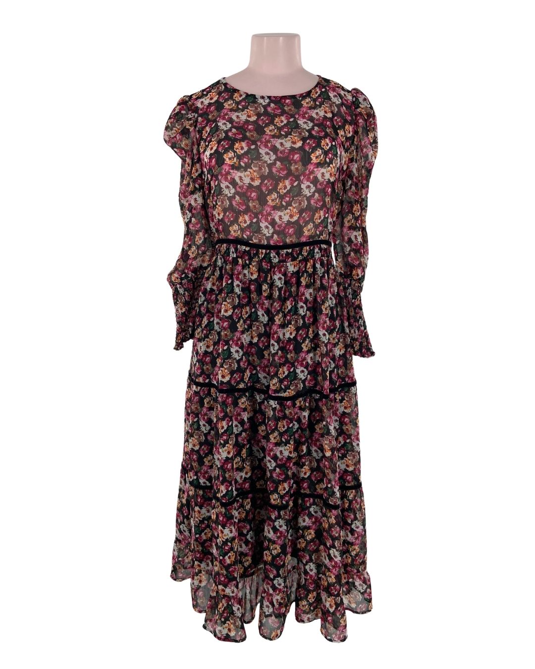 Maxi vestido manga larga print