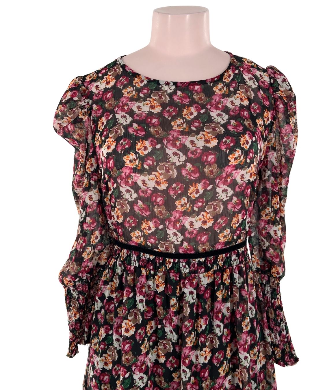 Maxi vestido manga larga print