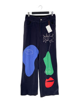 Jean wide leg con print