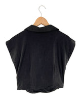 Blusa crop  manga caida