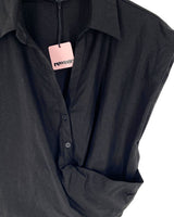 Blusa crop  manga caida