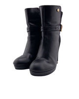 Botines de tacon en cuero