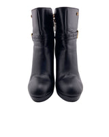 Botines de tacon en cuero