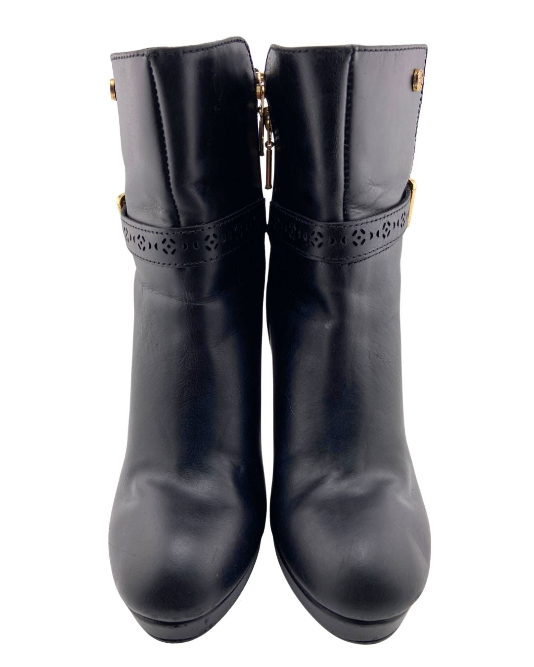 Botines de tacon en cuero