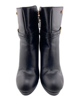 Botines de tacon en cuero