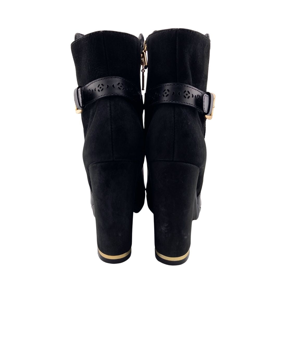 Botines de tacon en cuero
