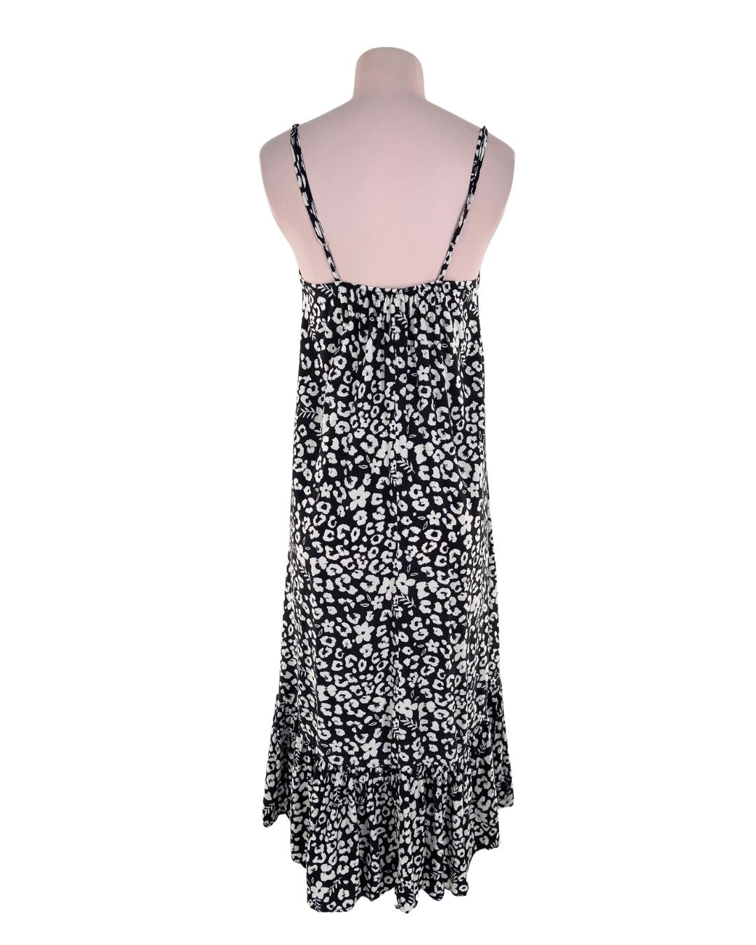 Vestido midi amplio de tiras