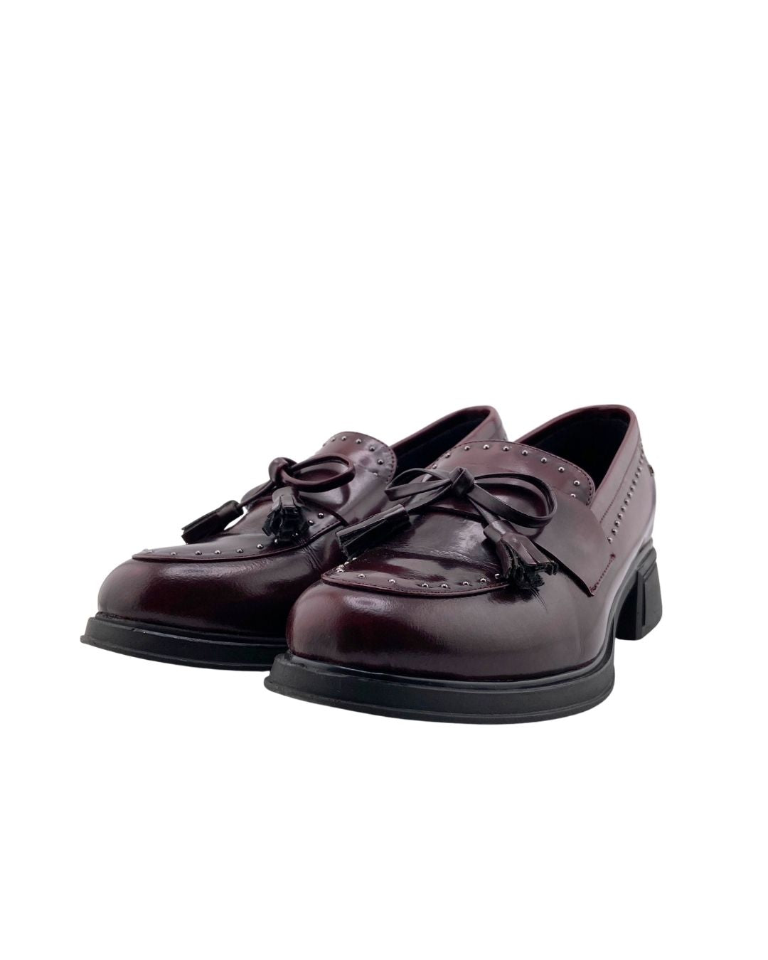 Mocasines en cuero con lazo