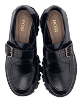 Mocasines en cuero con hebilla