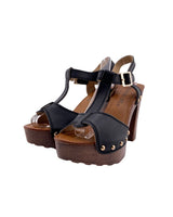 Sandalias cruzadas de tacon
