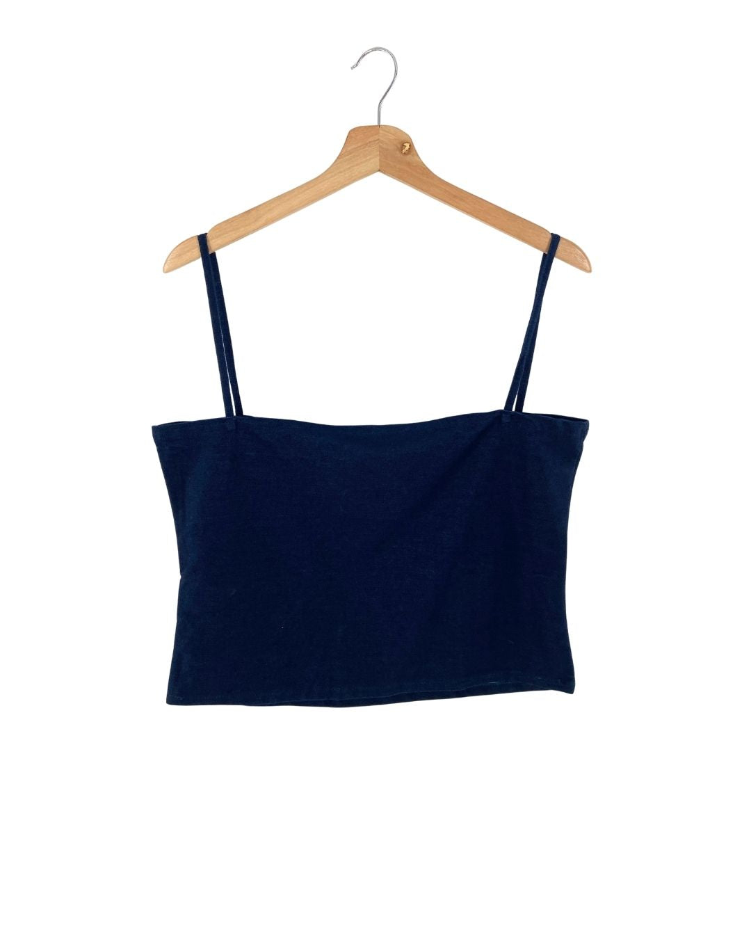 Top de tiras efecto denim