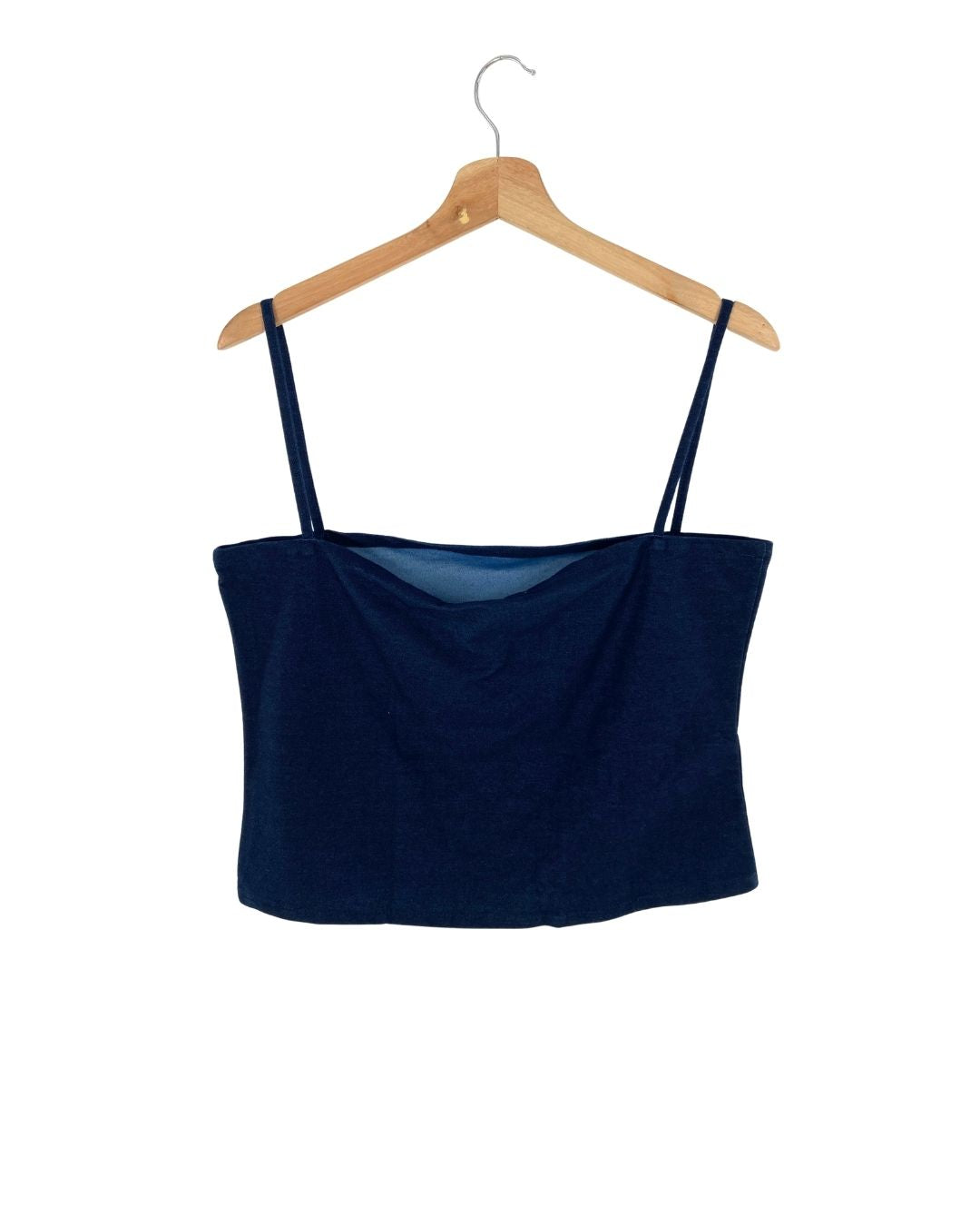 Top de tiras efecto denim