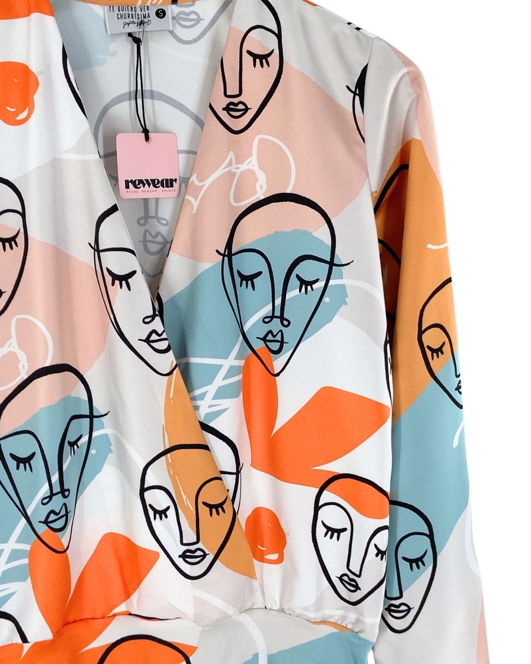 Body manga larga print rostros
