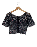 Blusa en mesh con recamado