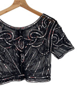 Blusa en mesh con recamado