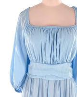 Vestido manga globo anudado