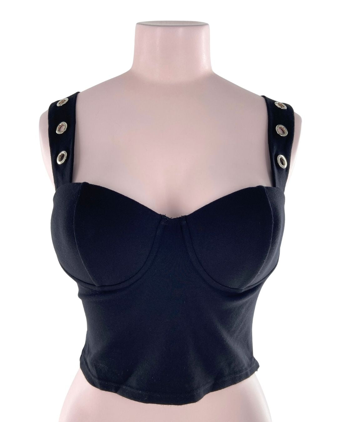 Crop top de tiras con ojales