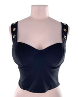 Crop top de tiras con ojales
