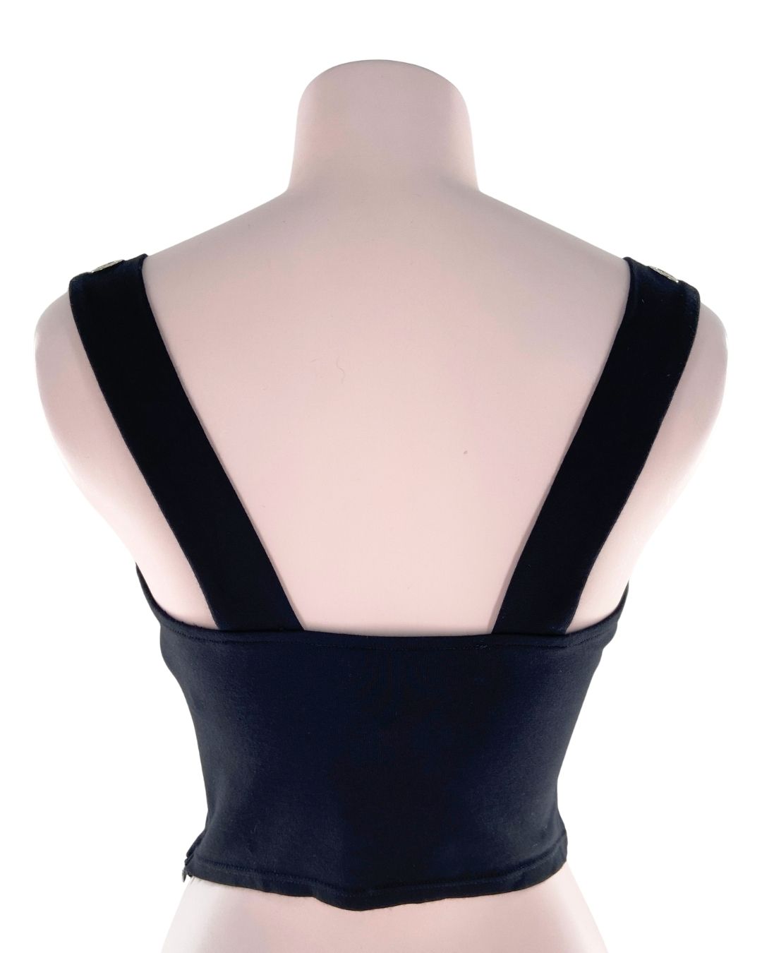 Crop top de tiras con ojales