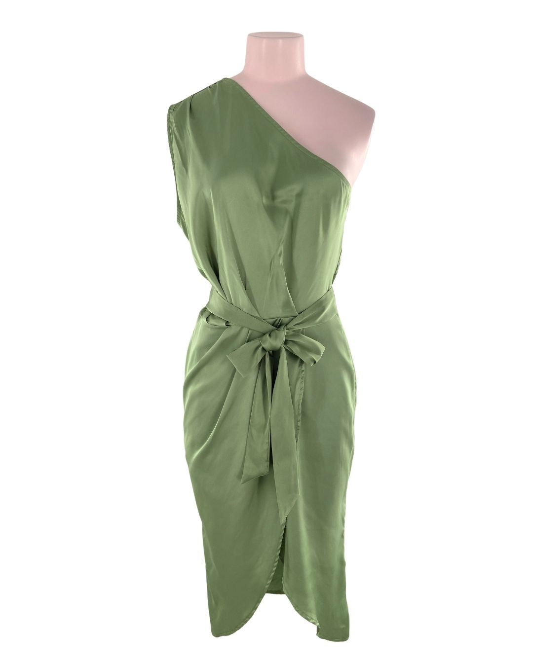 Vestido satinado high and low