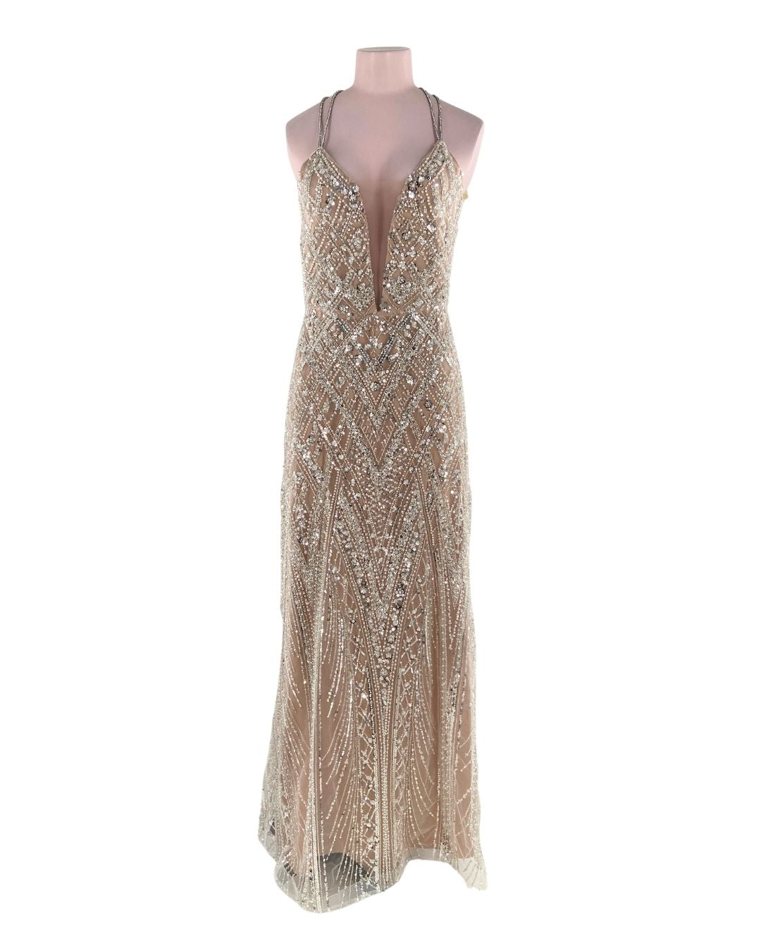 Maxi vestido en pedreria