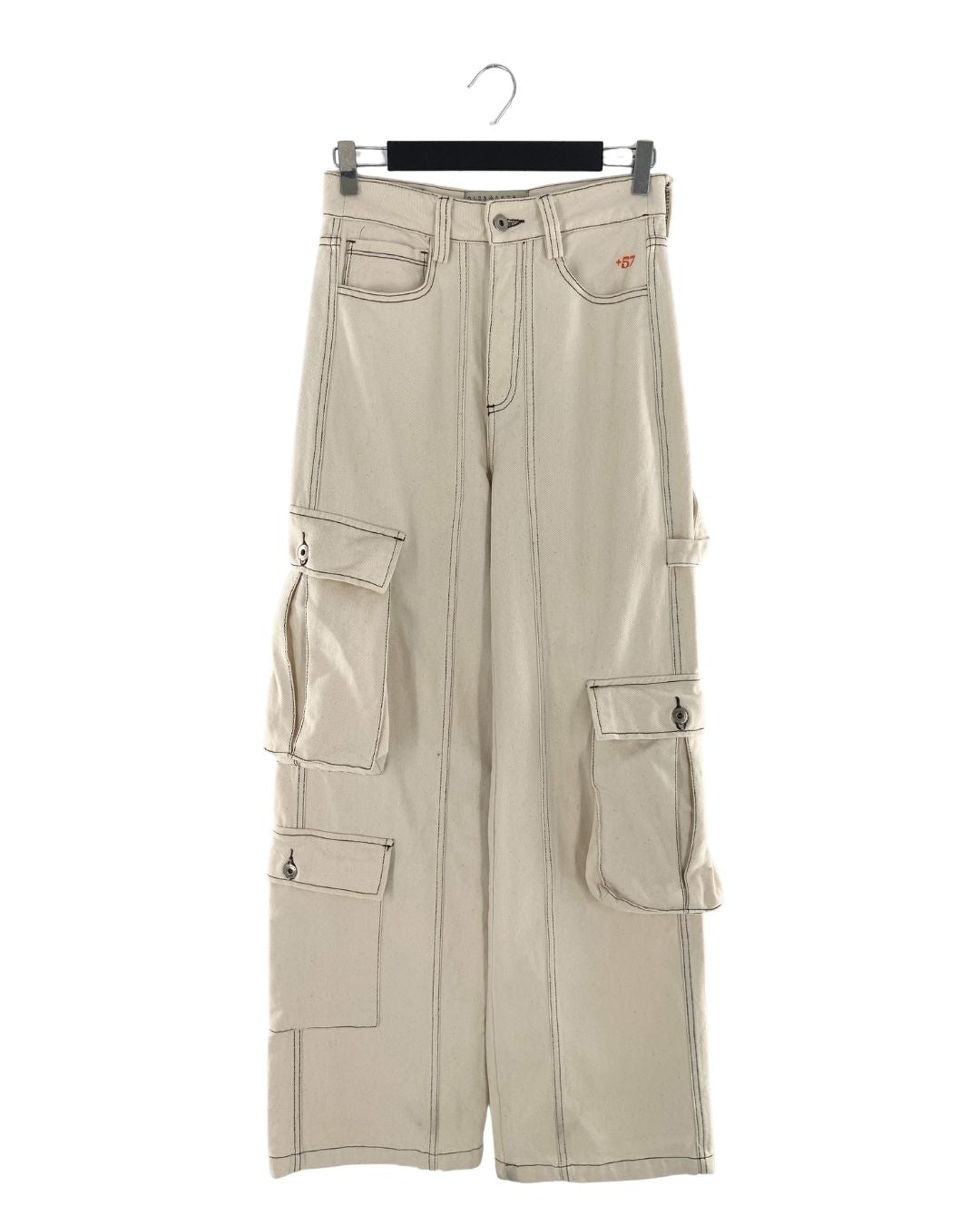 Jean rigido cargo wide leg