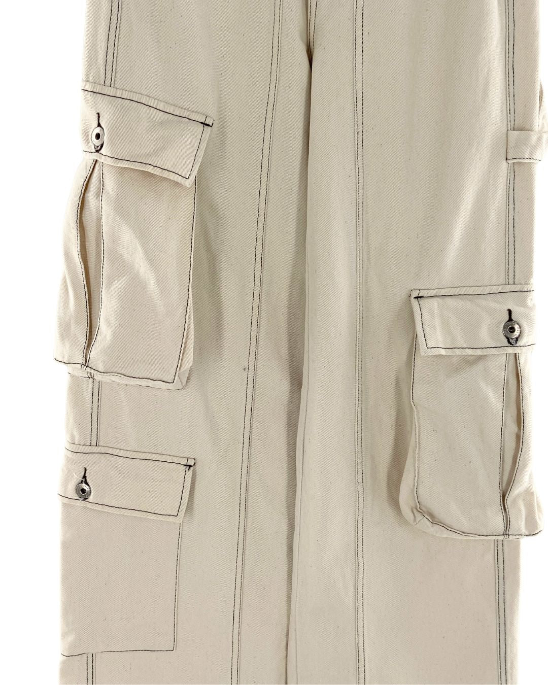 Jean rigido cargo wide leg
