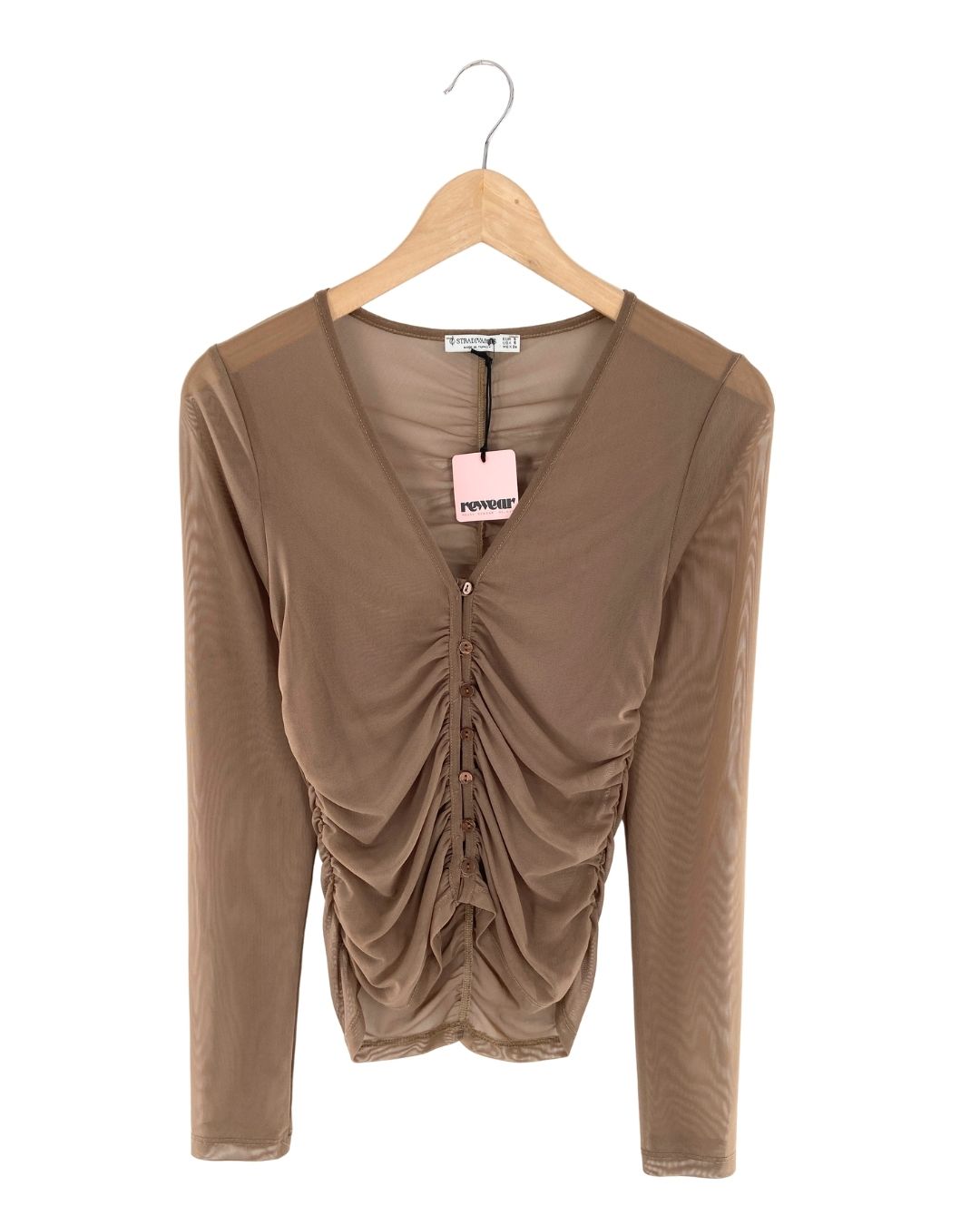 Blusa manga larga en mesh