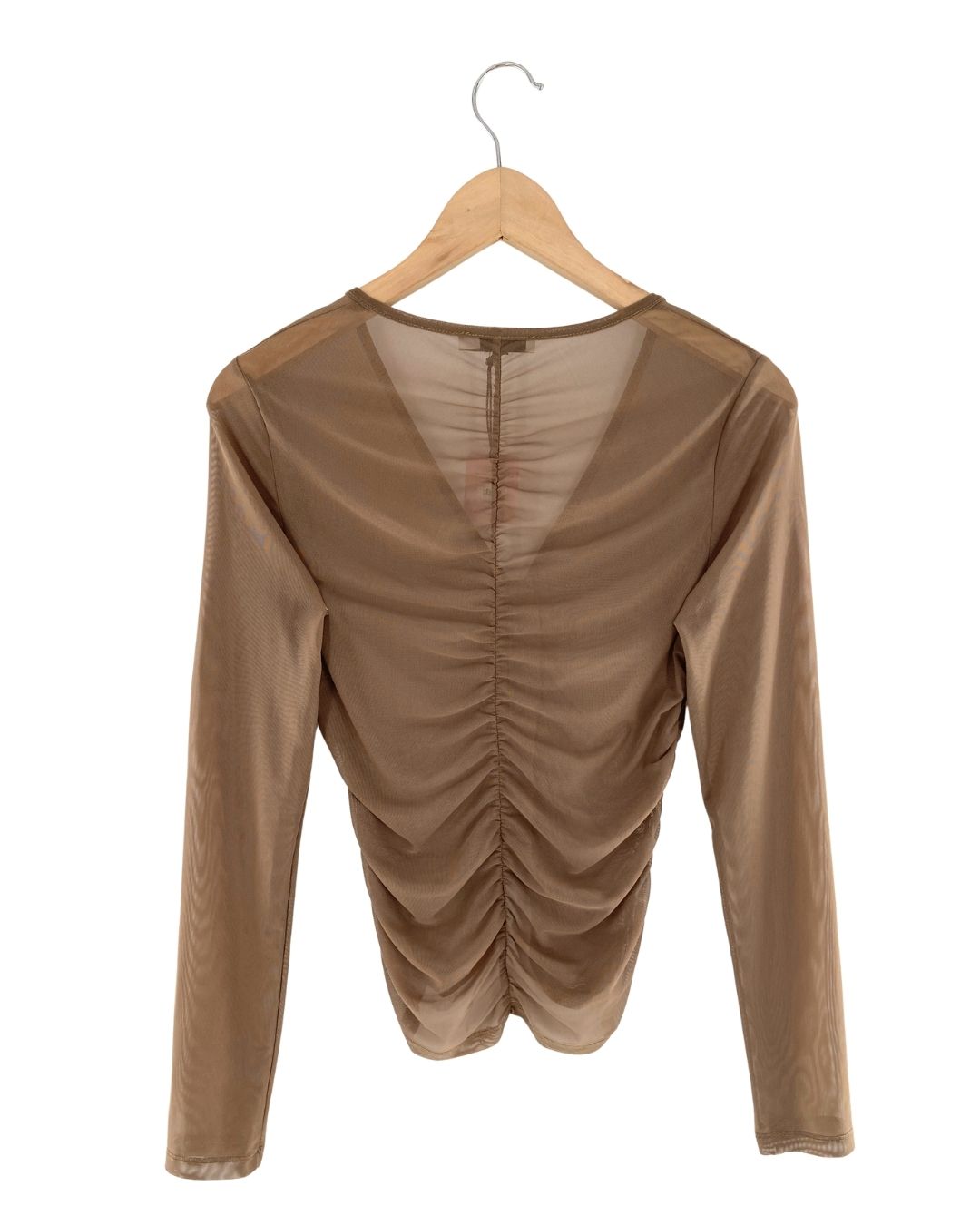 Blusa manga larga en mesh