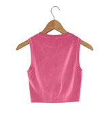 Blusa crop sleeveless tejida