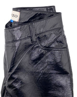 Pantalon wide leg efecto piel