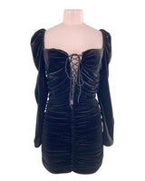 Vestido mini en velvet lace up