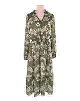 Vestido midi con textura print