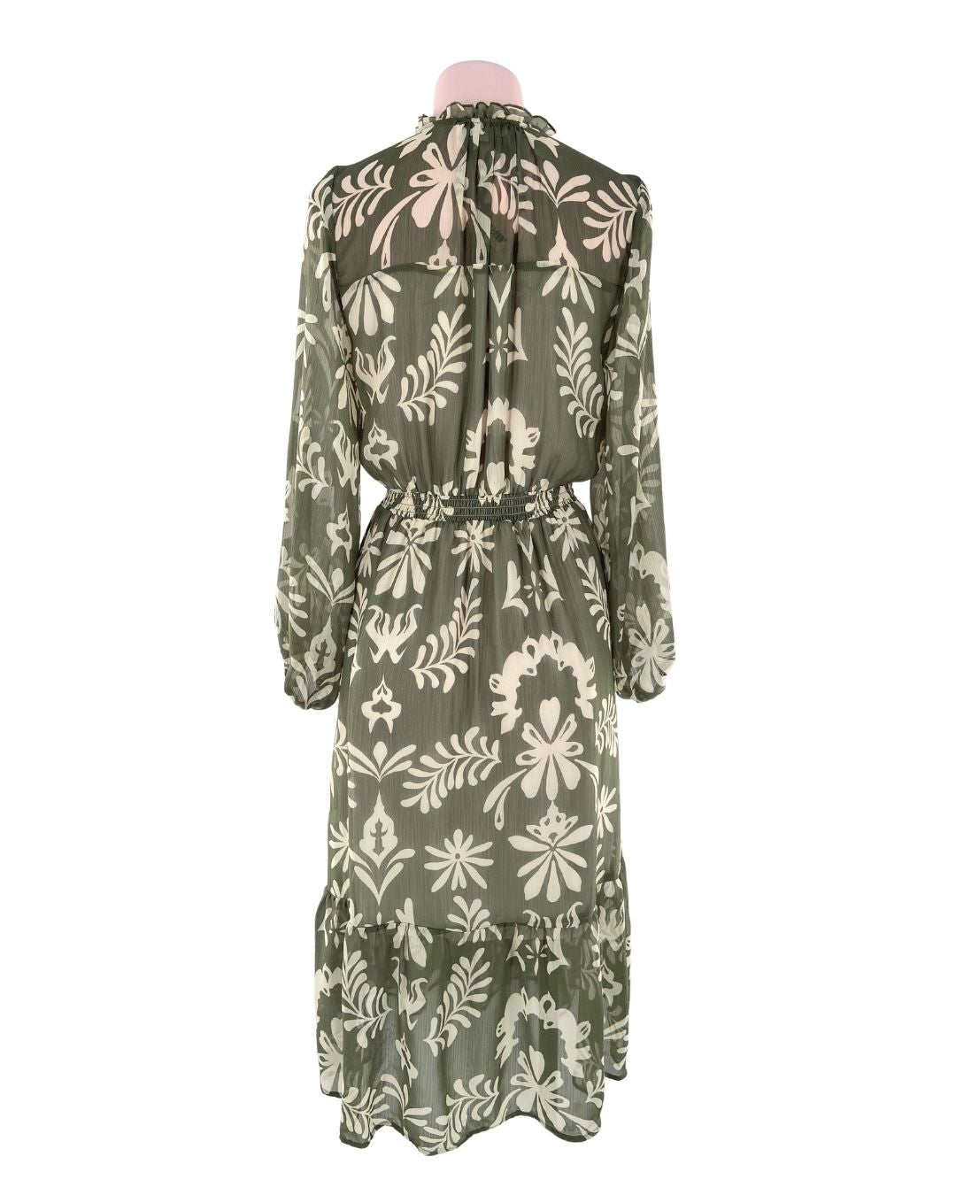Vestido midi con textura print